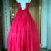 Vintage 60s Dress Chiffon Prom Sweetheart Gathered Bodice Full Tiers Formal XS 32 B