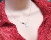 Personalized Jewelry Sterling Silver Two Peas In A Pod Layering Necklace - Custom Monogram Necklace