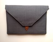 MacBook Air Case 11 / Envelope Clutch Handmade from Wool Suit - One of a Kind