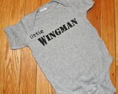 Little Wingman Onesie in Heather Grey