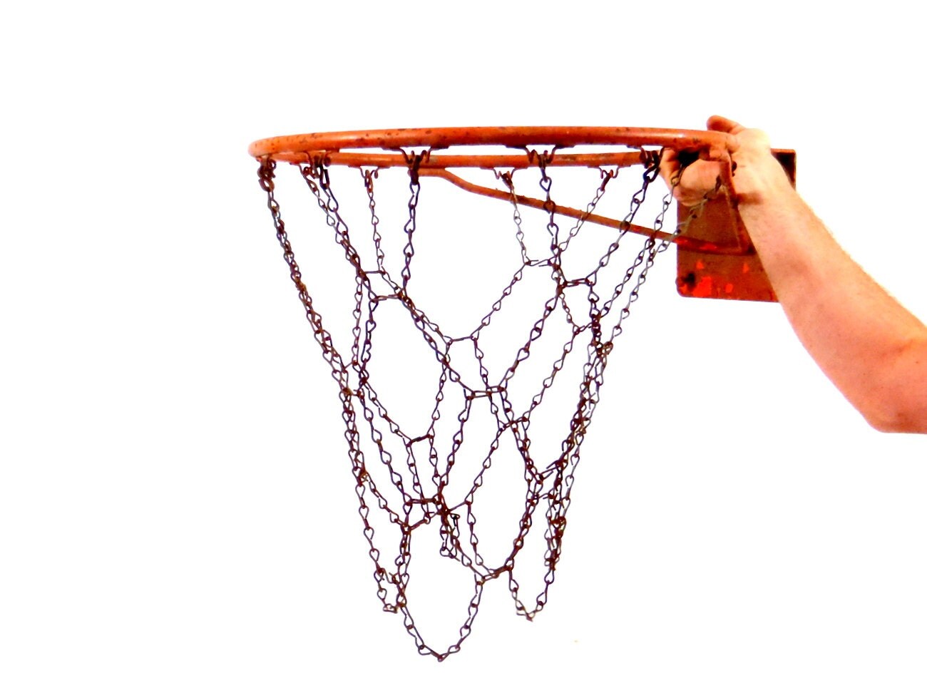 Antique Basketball Goal Basketball Hoop Metal Chain by HonestJunk