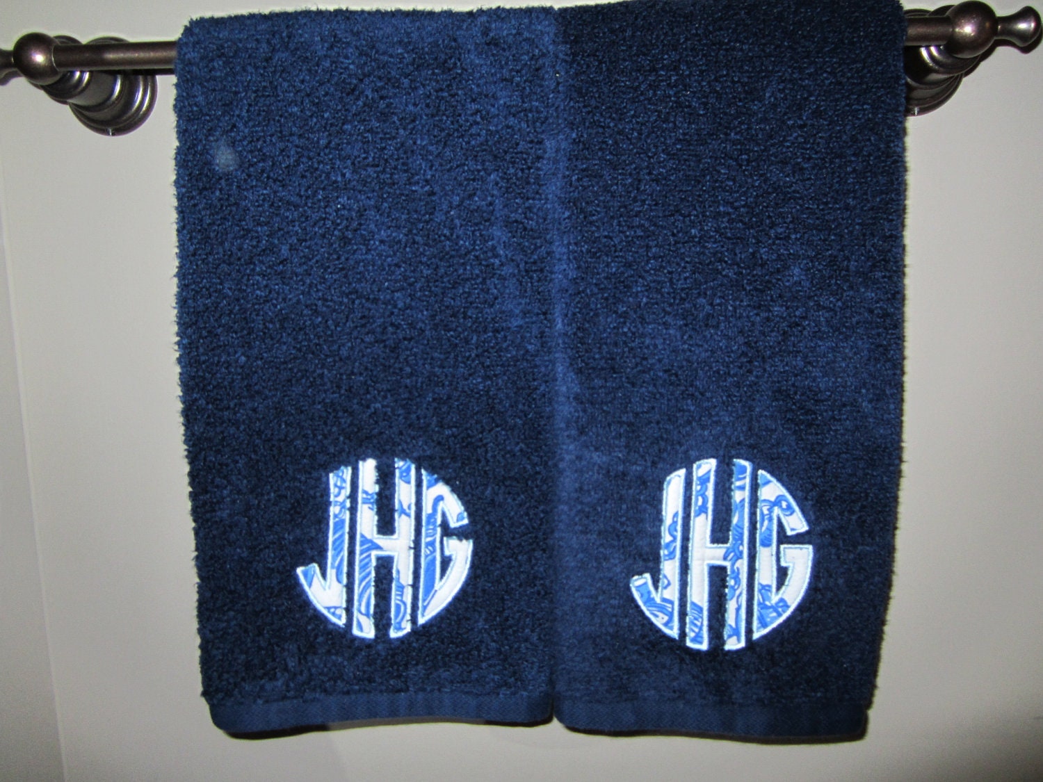 Items similar to Monogrammed Hand Towel for Bathroom or Kitchen (1 towel) on Etsy