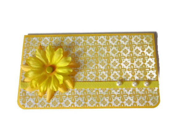 Checkbook Cover Yellow Flower Checkbook Cover