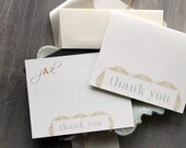 Modern Romance - Wedding Thank You Cards, Gray & Gold - Purchase to Start the Ordering Process