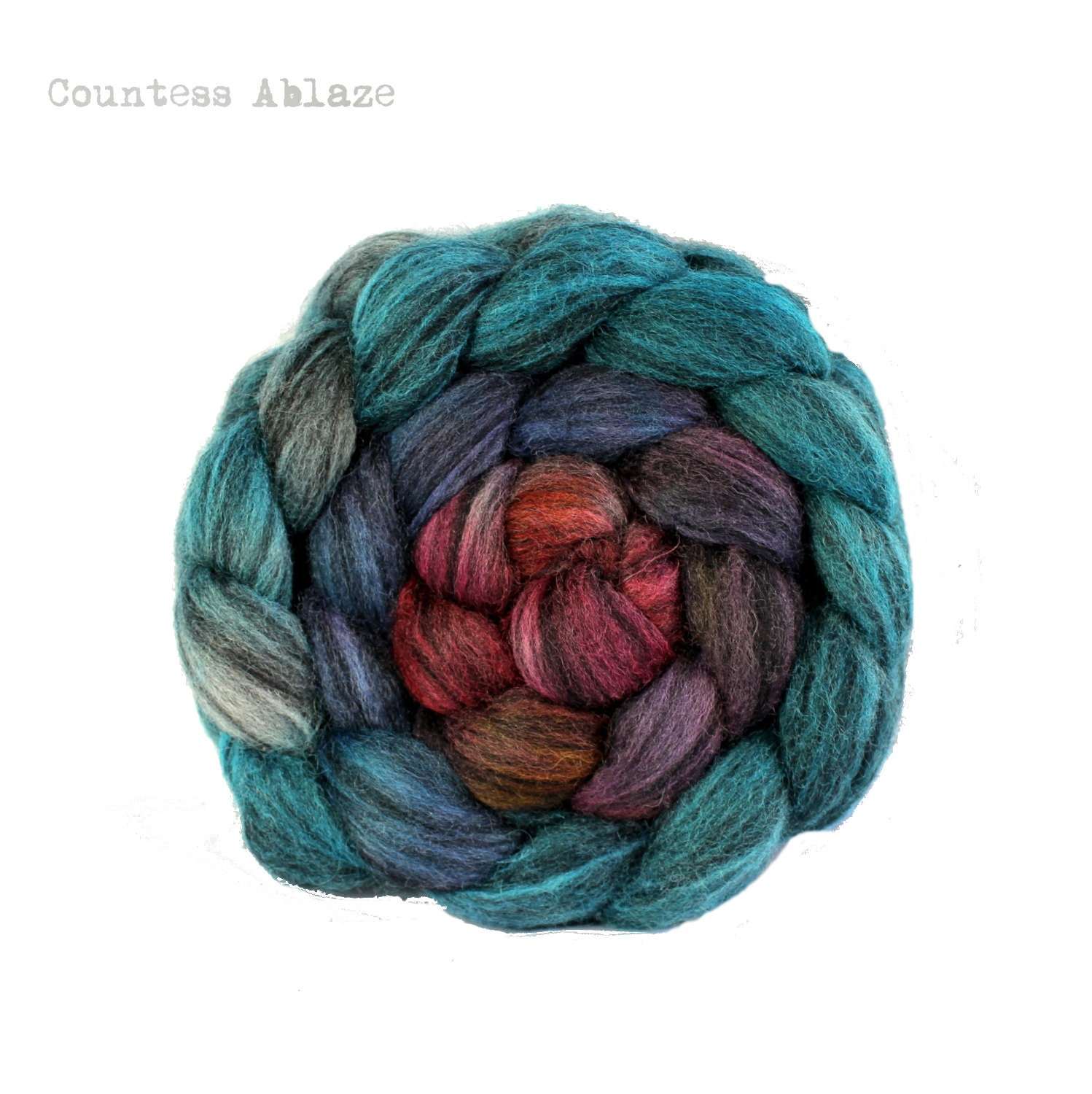 BFL humbug gradient spin fibre - 120 grams - 4.2 oz - combed top - felting - hand dyed roving - UK Seller