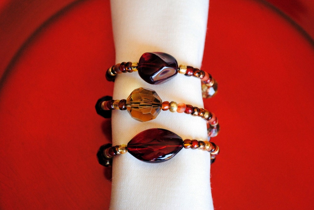 Red Napkin Rings--Set of 4