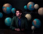 painting man globe travel "Sphere"