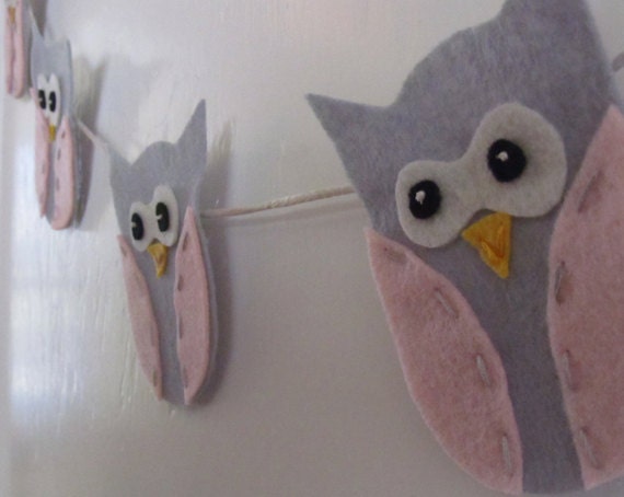 Felt Owl Nursery Garland