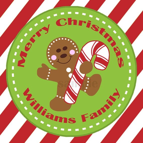 Personalized Christmas Gift Tags, Labels, Favor Tags, Stickers Printable - Christmas Candy Il_570xn