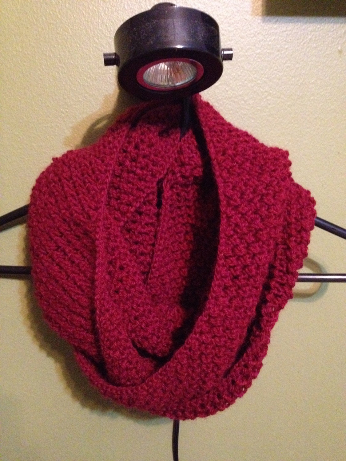 Tristan Wool Blend Infinity Scarf in Burgundy