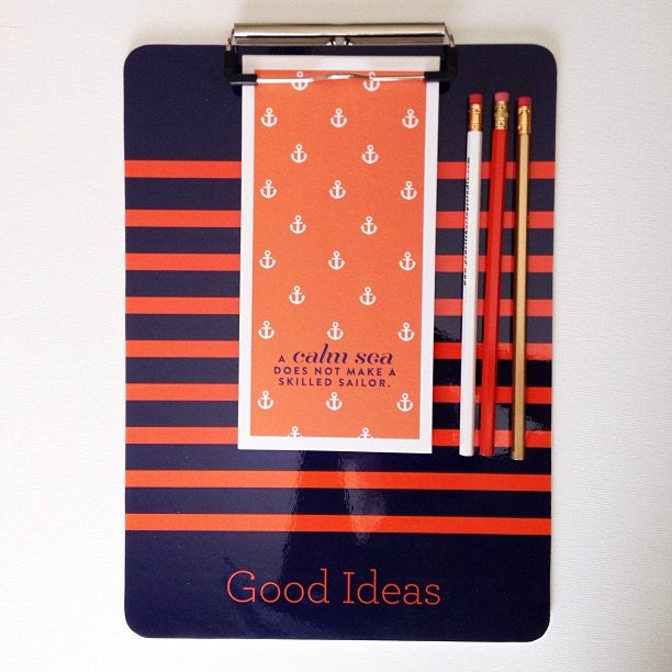Nautical Navy Stripe Clipboard