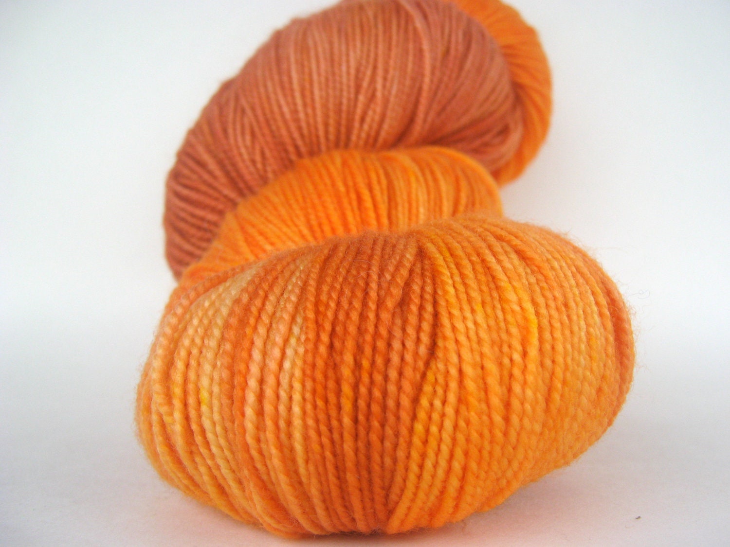 PUMPKIN Hand Dyed Yarn Merino Sock Weight Orange - spinningmulefibers