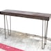 Console Table 48" Salvaged Wood Industrial Factory Beam On Hairpin Legs