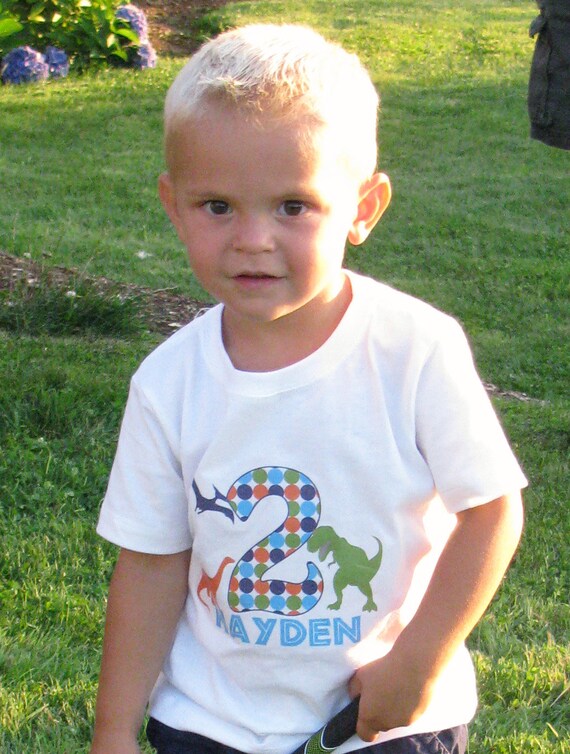 DIY Dinosaur Printable Iron On Transfer birthday shirt blue green orange t- shirt bag onesie Il_570xn