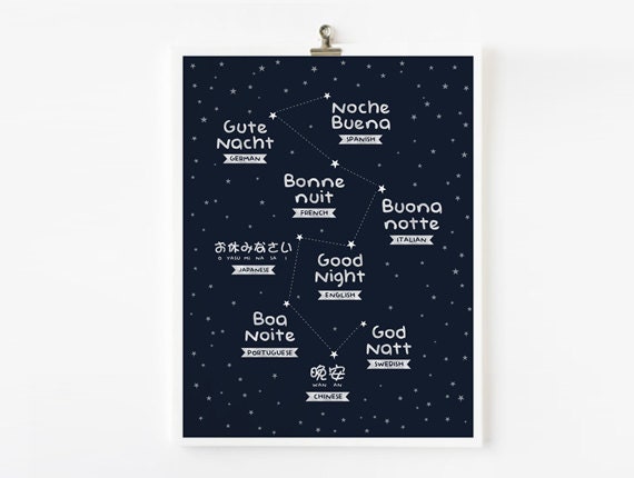 How The World Says Good Night 8x10 art print