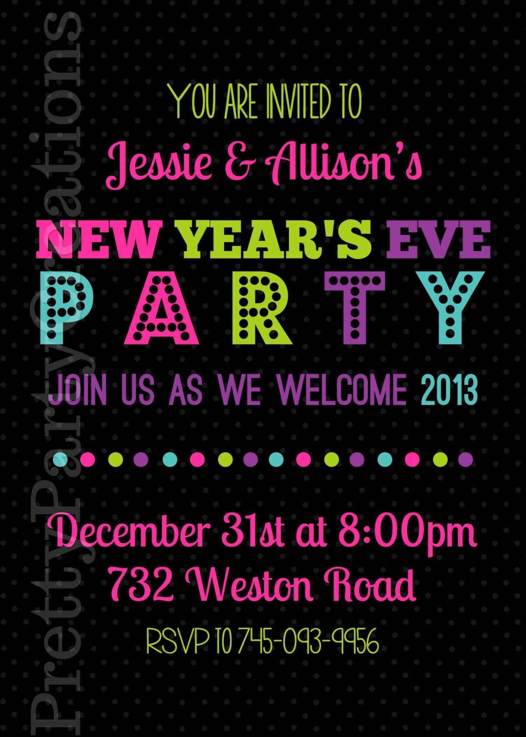 Items similar to NEW YEARS EVE party invitation - You ...