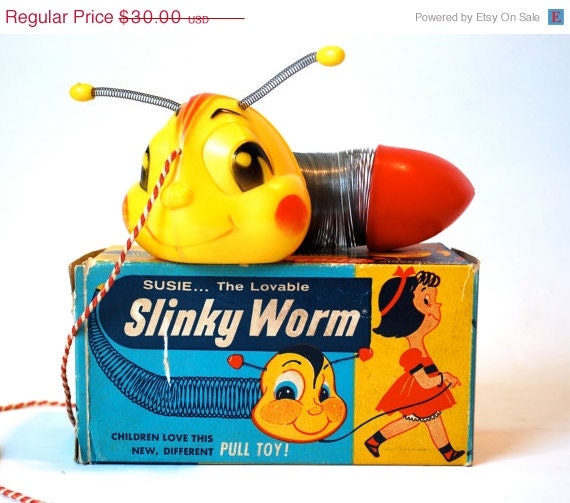 ON SALE Susie The Lovable Slinky Worm IOB 1955 - WonderlandToys