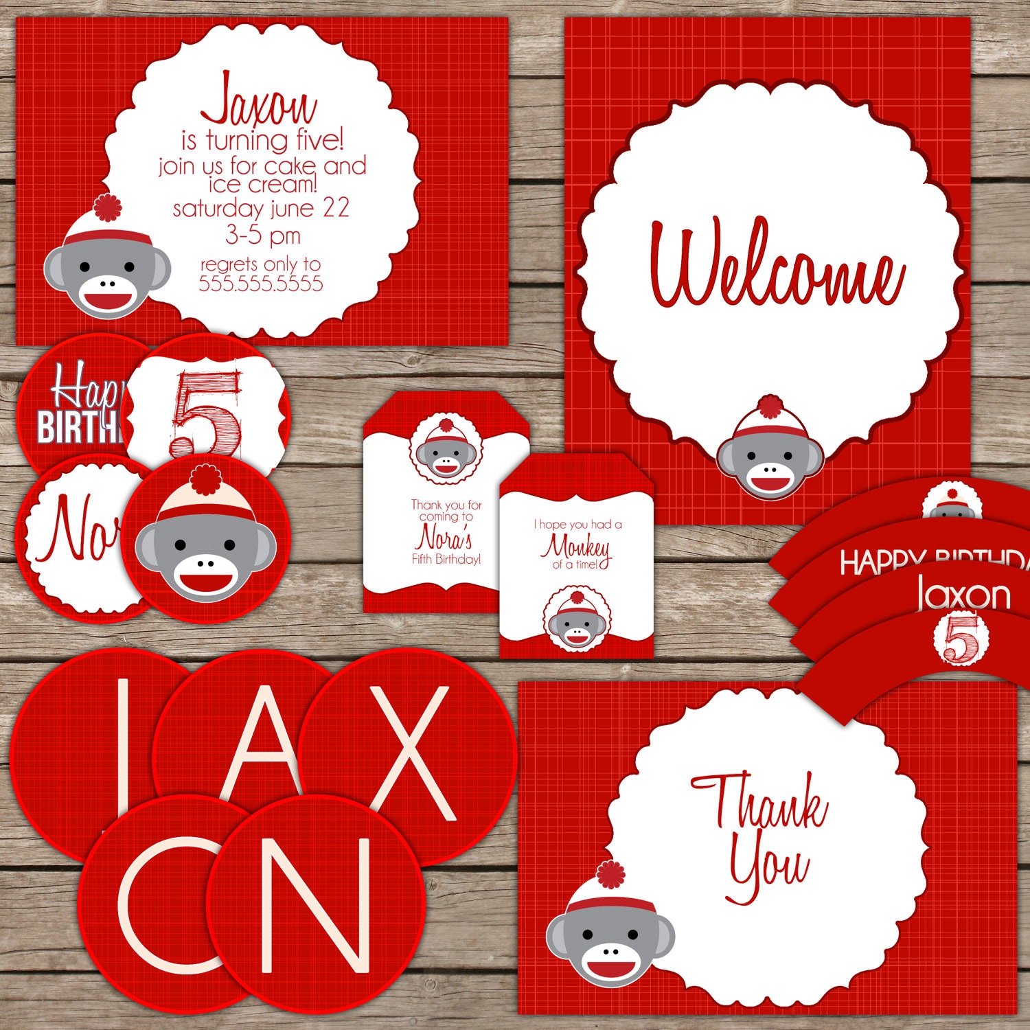 Sock Monkey Party Package (Printable Digital File) Il_170x135