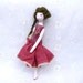 Claret Soft art doll. Burgundy, summerstyle OOAK handmade cloth doll with Bottle green hair