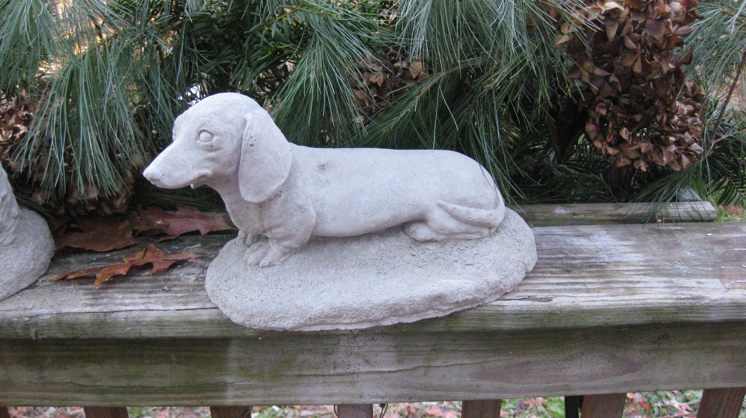 Solid concrete Dachshund Dog statue by springhillstudio on Etsy