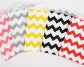 Chevron Stripe Bags, 20 Ct....Pick your Color(s)....Mini Size....4" X 2.75"..Paper Stripe Bags Wedding Favor Bags Treat Bags Silverware Bags