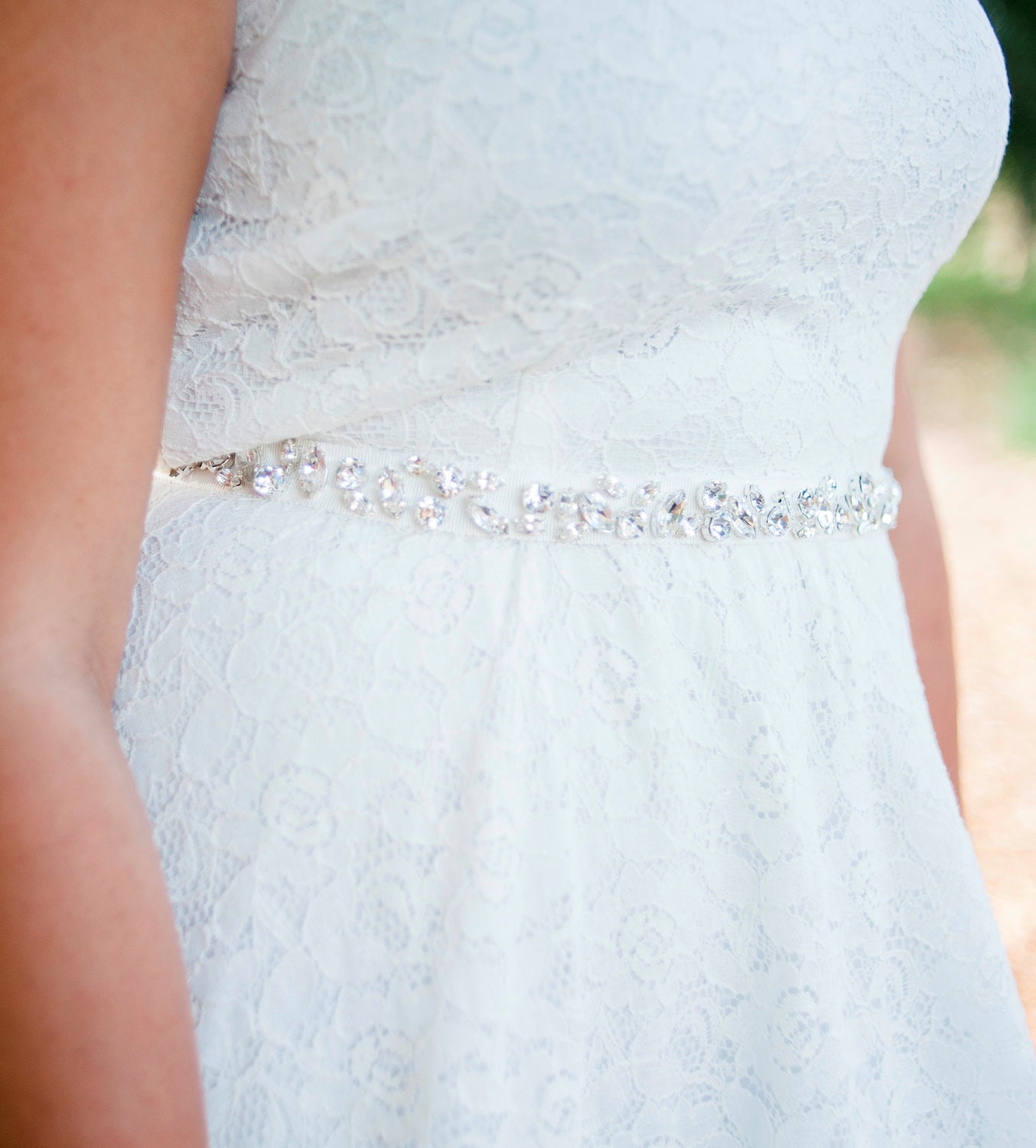 wedding sash, crystal Bridal sash, crystal sash, rhinestone sash - SHINY