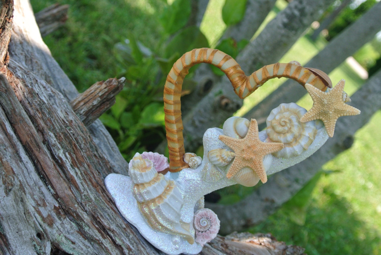 Wedding Seashell Cake Topper,  Destination Wedding, Sea Shells Decor