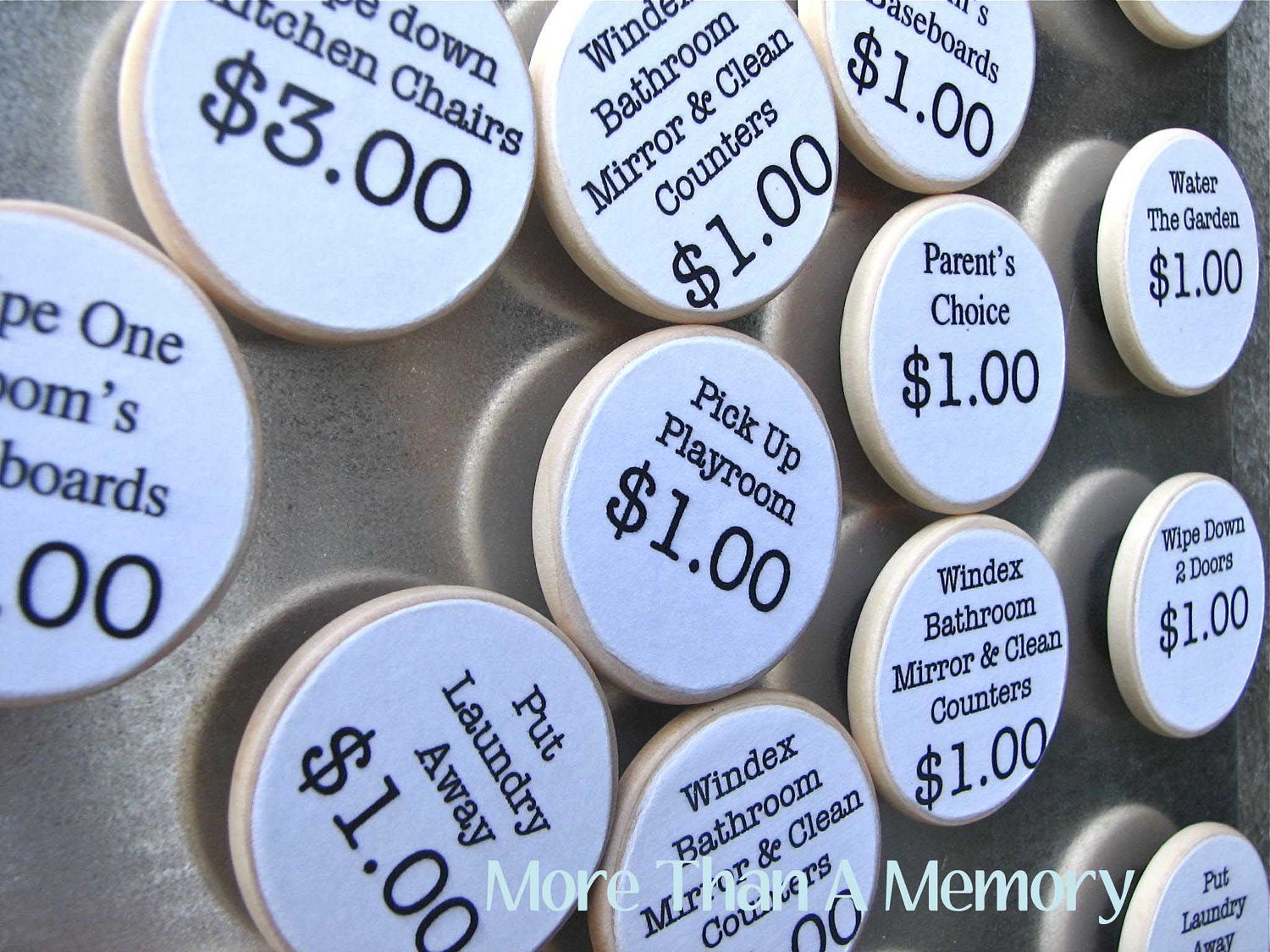 Set of (10) CUSTOM Chore Magnets: Custom Chore Chart System