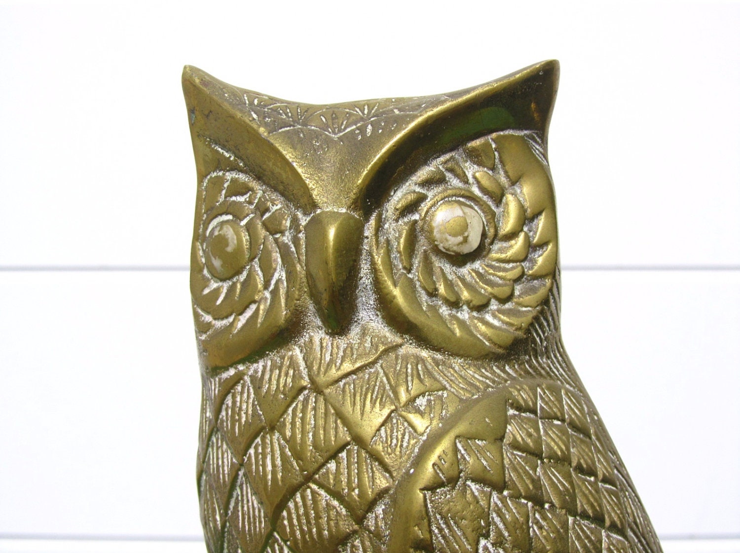 Antique Brass Owl Figurine Statue Decor Decorative by Kamiann