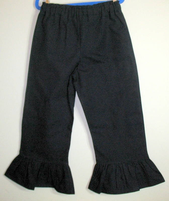 Items similar to Tween Girls Ruffle Pants Black Twill Tween Sizes 1016 Tweens Ruffle Pants