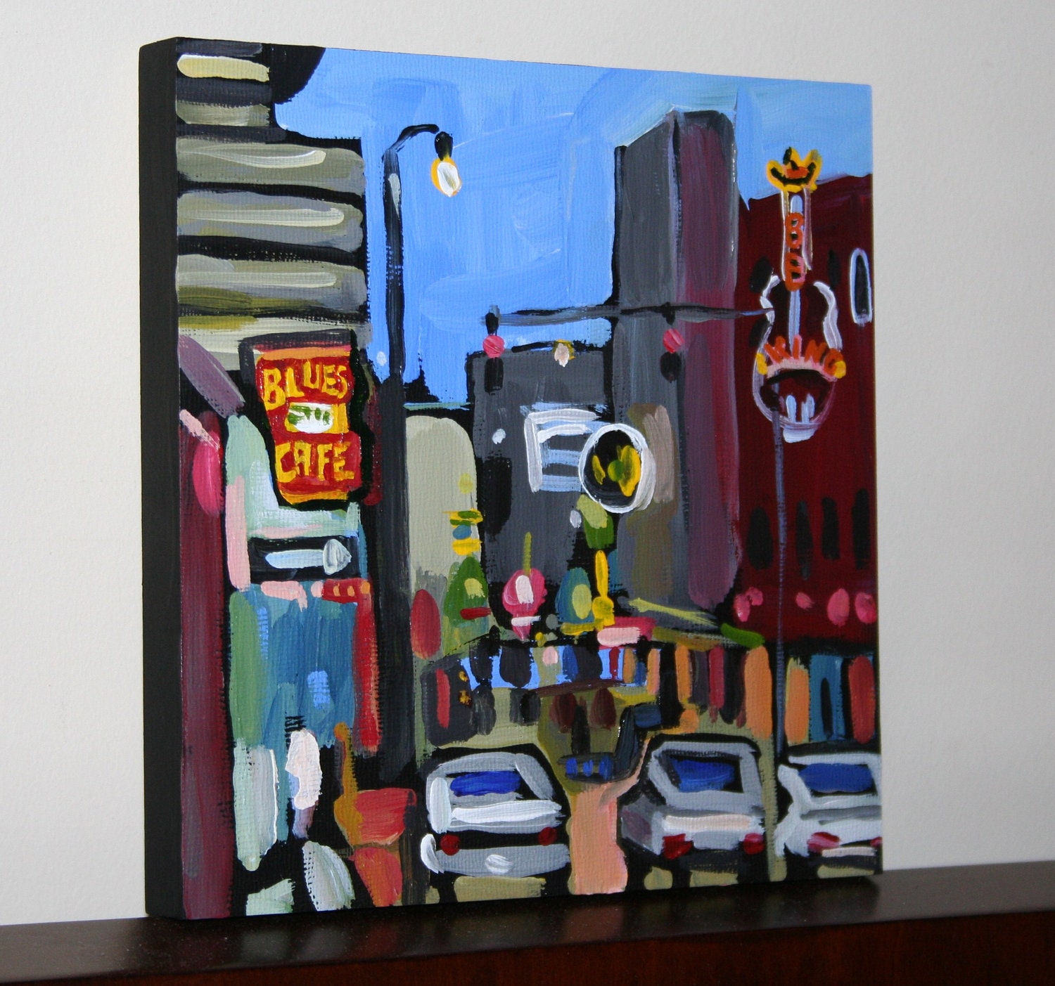 Your City or State, Custom Order Original Painting, Art on Panel, 8" x 8" x 3/4"