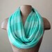 Aqua Blue Sweater Scarf - Lightweight Knit Circle Scarf - Mint Blue Infinity Scarf, Loop Scarf, Eternity Scarf