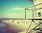 beach photography, beach art, vintage beach, ocean beach, san diego, lifeguard, summer, sand, ocean, surf Five, 5x5 photograph