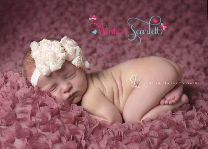 20% off entire order..Shabby chic, rose bow headband, ivory, baby headbands, newborn headbands, baby girl headbands, photo prop