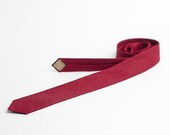 Red skinny tie for men