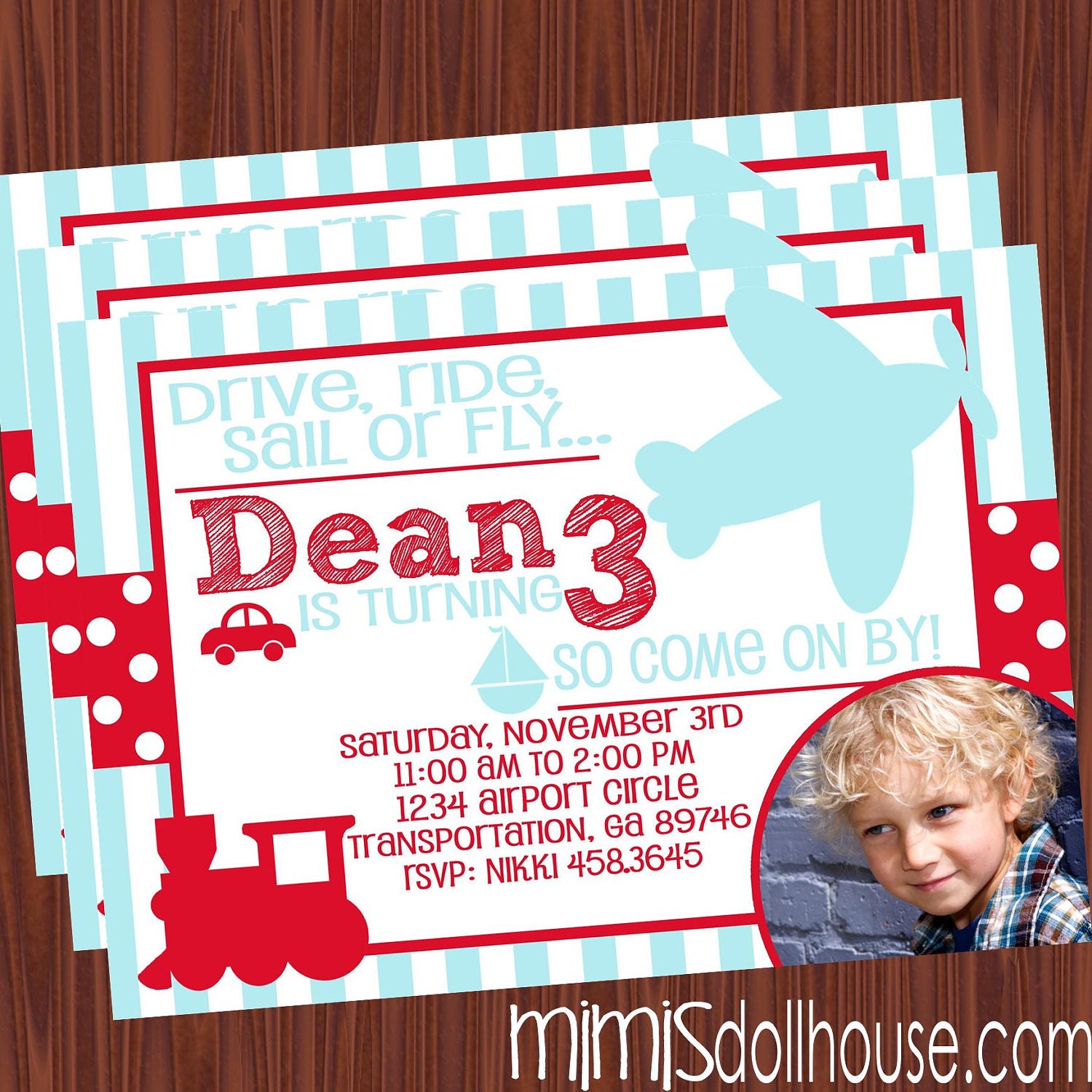 Transportation Invitation- Car, Plane, Boat, Train Invitation- Transportation Birthday invitation PDF/JPEG Il_570xn