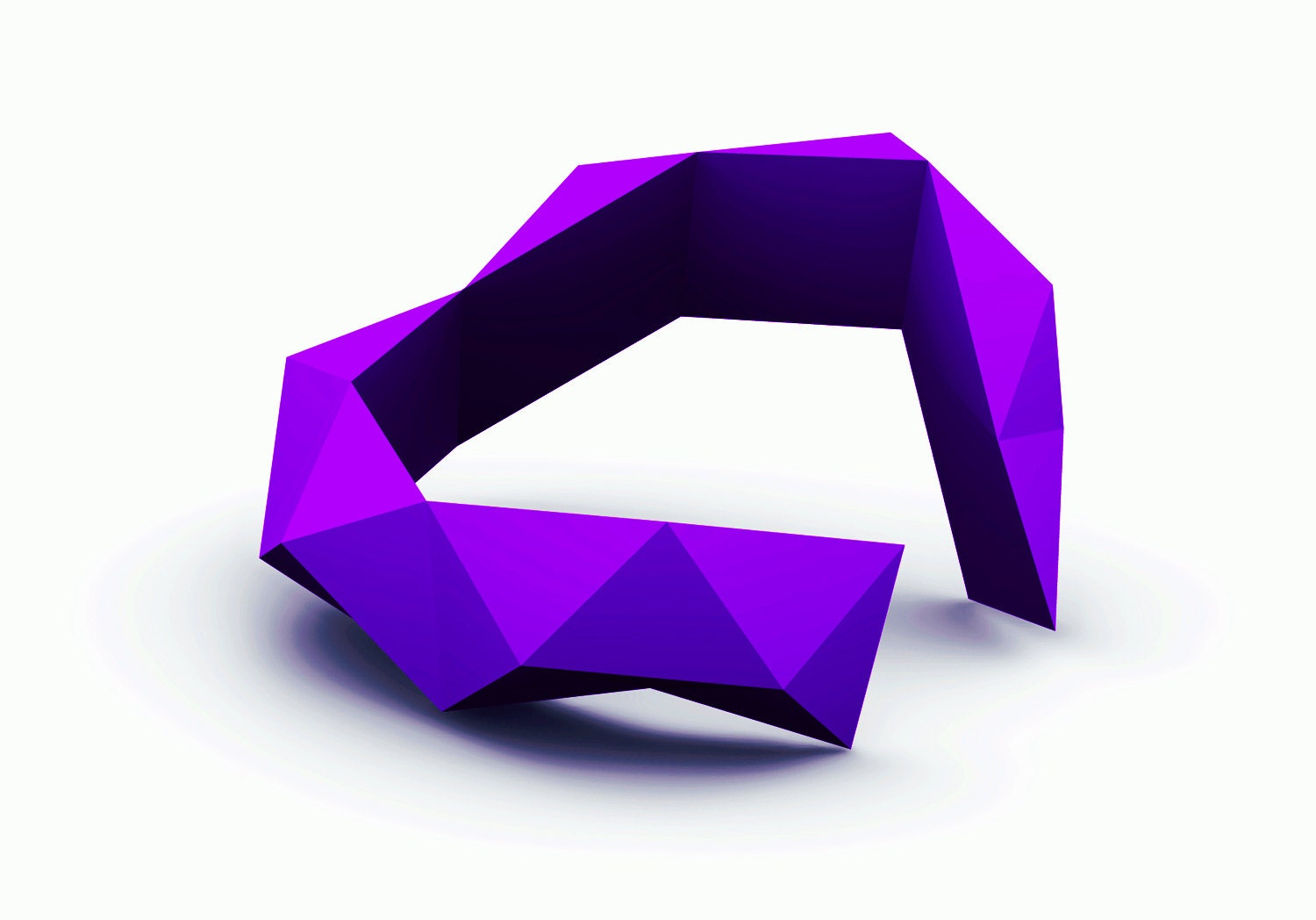 Crab Cuff - Modern Geometric Sintered Nylon Purple Cuff Bracelet