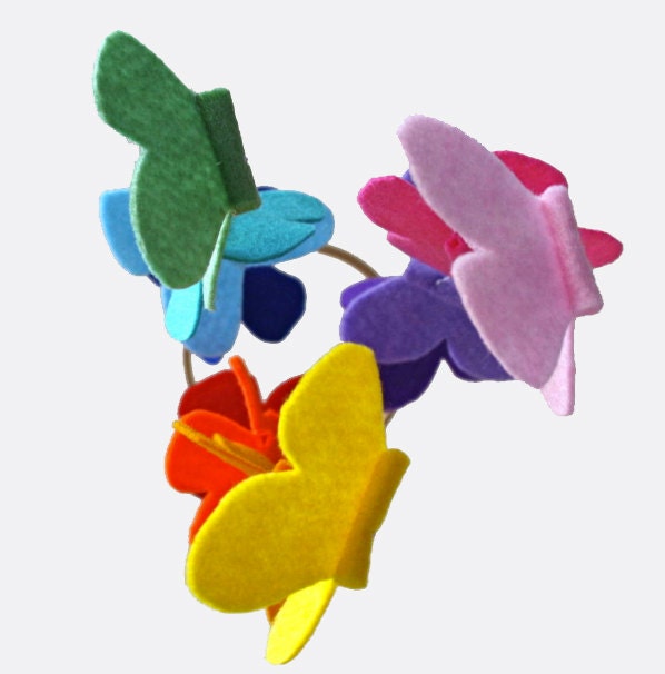 Butterfly Baby Crib Mobile - Bright Rainbow - Yellow Green Blue Purple Pink Red - Colourful Nursery Decor - New Baby Gift