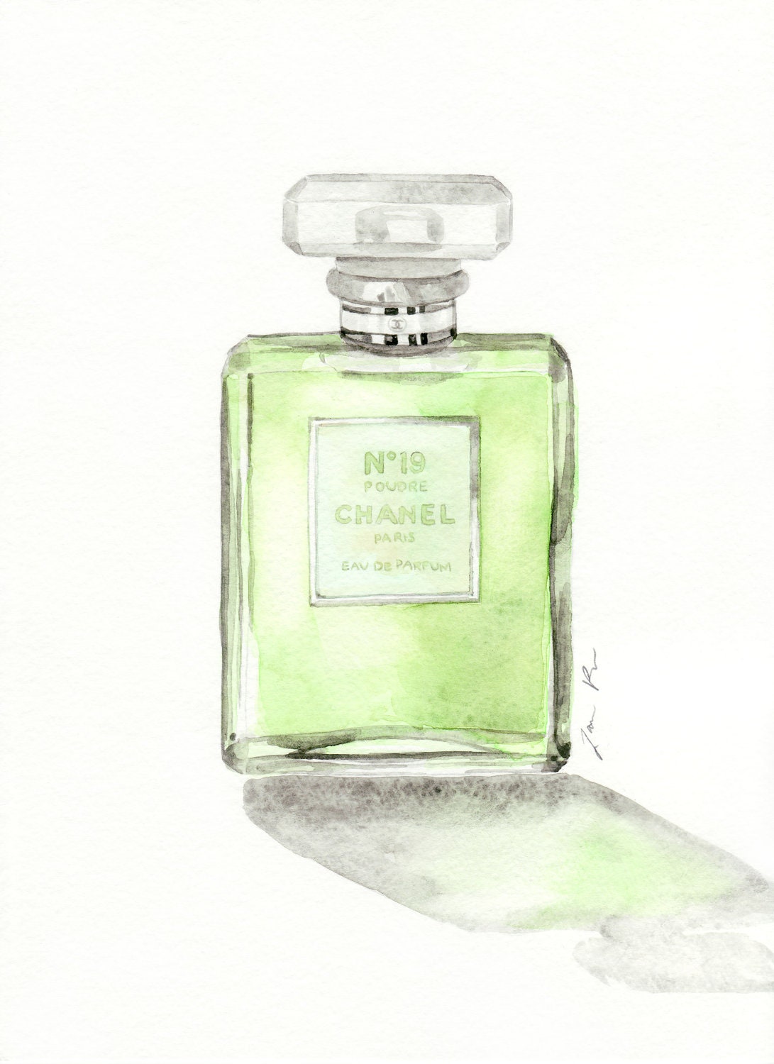 Chanel Perfume Bottle No. 19 Glass ORIGINAL by LauraRowStudio