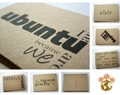 Blank postcards (recycled paper) - Untranslatable words (set of 12)