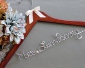 Wedding Dress Hangers for Bride and Bridal Party with Pearl Accents, Bridal Gown Hanger, Photo Prop, Wedding Gift, Name Hanger