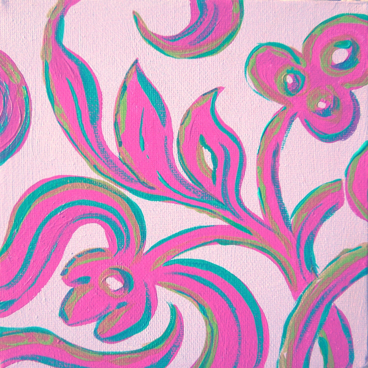 Original Acrylic Painting based on Historic Textile Designs