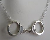 50 Shades Of Grey - Inspired - Solid Sterling Silver Handcuffs Sterling Silver Necklace