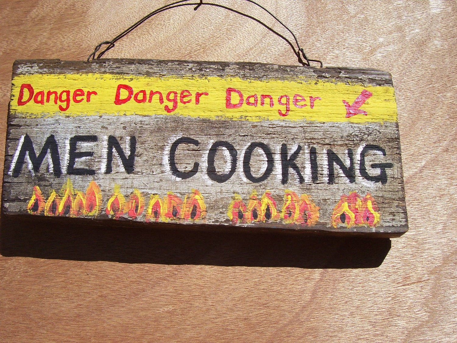 Danger Men Cooking antique wooden sign by CedarFever on Etsy