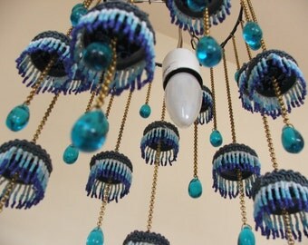 Jellyfish  Lamp shade  Ceiling Mobile LampShade  in the colors of the Ocean