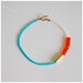 Beaded Colorblock Bracelet in Turquoise and Coral, The Bellatrix