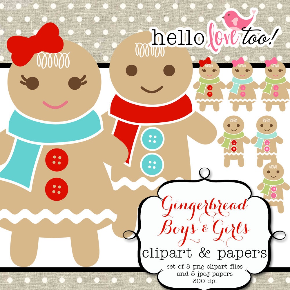 gingerbread boy and girl clipart - photo #20