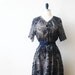 Vintage Dress Japanese Dress 70s Dress Blue Bold Floral Dress
