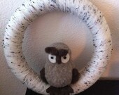Harry the Owl Yarn-Wrapped Wreath