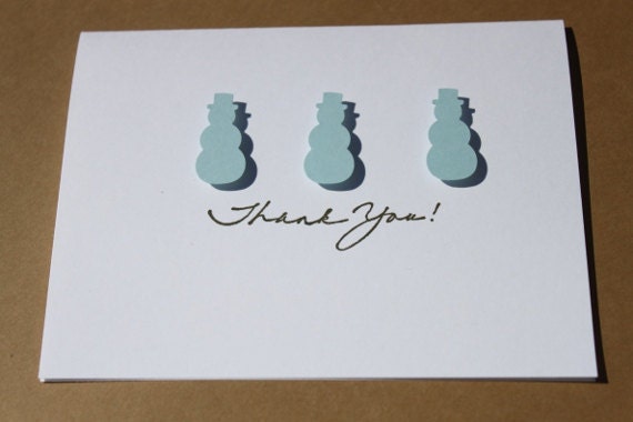 Snowman Thank You Cards- Customize in any color